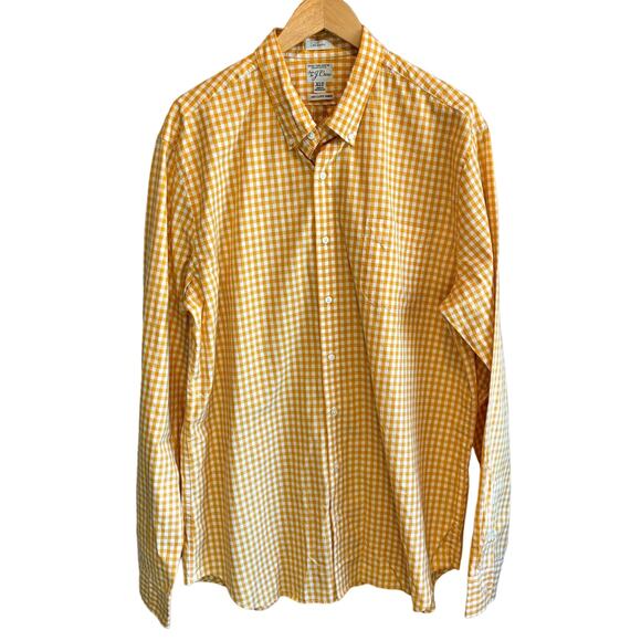 J. Crew Secret Wash Shirting 100's 2-Ply Yarns Gingham Plaid Button Down - XLT - Picture 1 of 5